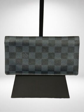 Louis Vuitton Authentic Portefeuille Brazza Long Wallet Damier Graphite Canvas
